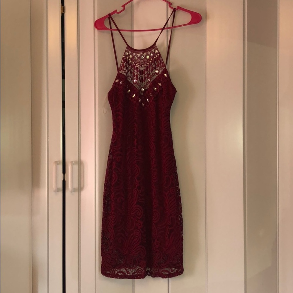 Burgundy short dress